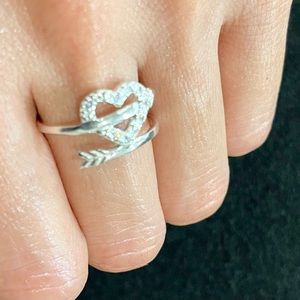 COPY - Heart/arrow ring. 925 Sterling silver ring
